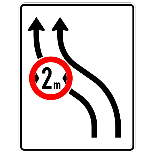 Verkehrszeichen 515-22 StVO, Verschwenkungstafel ohne Gegenverkehr